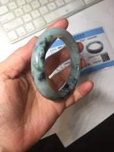 Load image into Gallery viewer, 58.2mm Type A 100% Natural light green/blue/white chubby Jadeite Jade bangle BS130-4037