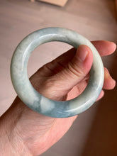 Load image into Gallery viewer, 52.8mm 100% natural blue/white Quartzite (Shetaicui jade) Blue sky and white clouds chubby round cut bangle SY27