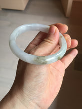 Load image into Gallery viewer, 57.5mm Certified Type A 100% Natural icy watery white purple black brown seaweeds and golden sand Jadeite Jade bangle H160-7068