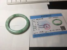 Load image into Gallery viewer, 60.5mm certified type A 100% Natural sunny green/white Jadeite Jade bangle B115-8218