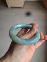 Load image into Gallery viewer, 52.8mm 100% natural blue/white Quartzite (Shetaicui jade) Blue sky and white clouds chubby round cut bangle SY27