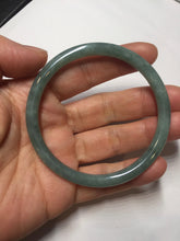 Load image into Gallery viewer, 56mm Certified Type A 100% Natural dark green/blue/gray Guatemala slim round cut Jadeite bangle PH173-8136