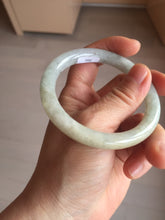 Load image into Gallery viewer, 54.5mm certified 100% natural Type A light green/yellow round cut jadeite jade bangle BS15-9560
