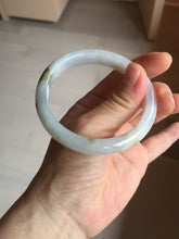 Load image into Gallery viewer, 57.5mm Certified Type A 100% Natural icy watery white purple black brown seaweeds and golden sand Jadeite Jade bangle H160-7068