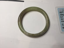Load image into Gallery viewer, 55.5mm Certified Type A 100% Natural green yellow/sugar brown flying dandelions nephrite Jade bangle HN54-0476