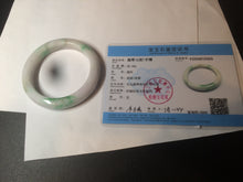 Load image into Gallery viewer, 60mm certified 100% natural type A sunny green white jadeite jade bangle BH31-5424