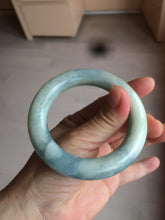 Load image into Gallery viewer, 52.8mm 100% natural blue/white Quartzite (Shetaicui jade) Blue sky and white clouds chubby round cut bangle SY27