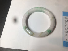 Load image into Gallery viewer, 60mm certified 100% natural type A sunny green white jadeite jade bangle BH31-5424