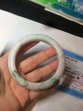 Load image into Gallery viewer, 60mm certified 100% natural type A sunny green white jadeite jade bangle BH31-5424