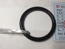 Load image into Gallery viewer, 60.7mm 100% Natural dark green/black meteorite Stellar Night sky slim round cut nephrite bangle HT111-8248