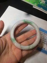 Load image into Gallery viewer, 60mm certified 100% natural type A sunny green white jadeite jade bangle BH31-5424
