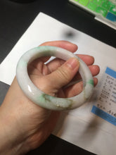 Load image into Gallery viewer, 60mm certified 100% natural type A sunny green white jadeite jade bangle BH31-5424