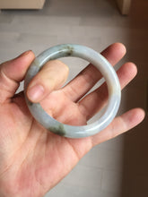 Load image into Gallery viewer, 57.5mm Certified Type A 100% Natural icy watery white purple black brown seaweeds and golden sand Jadeite Jade bangle H159-7064