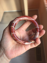 Load image into Gallery viewer, 58.3mm 100% natural red jasper stone(红碧玉,鸡血石) round cut bangle SY117