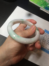 Load image into Gallery viewer, 60mm certified 100% natural type A sunny green white jadeite jade bangle BH31-5424