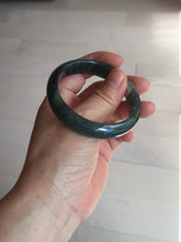 Load image into Gallery viewer, 55.5mm Certified Type A 100% Natural deep sea green/blue/gray/white Guatemala Jadeite bangle PC35-8521