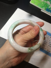 Load image into Gallery viewer, 60mm certified 100% natural type A sunny green white jadeite jade bangle BH31-5424