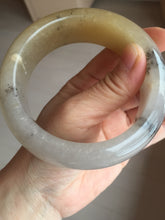 Load image into Gallery viewer, 61mm 100% natural beige/yellow/gary/brown with floating seaweeds chubby Quartzite (Shetaicui jade) bangle XY119