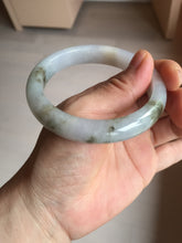 Load image into Gallery viewer, 57.5mm Certified Type A 100% Natural icy watery white purple black brown seaweeds and golden sand Jadeite Jade bangle H159-7064