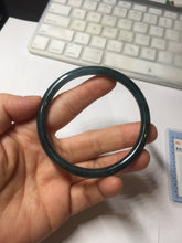Load image into Gallery viewer, 58.8mm Type A 100% Natural dark green/blue/gray Guatemala slim round cut Jadeite bangle PH101