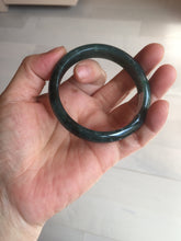 Load image into Gallery viewer, 55.5mm Certified Type A 100% Natural deep sea green/blue/gray/white Guatemala Jadeite bangle PC35-8521