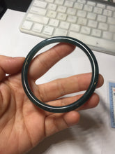 Load image into Gallery viewer, 58.8mm Type A 100% Natural dark green/blue/gray Guatemala slim round cut Jadeite bangle PH101