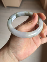 Load image into Gallery viewer, 57.5mm Certified Type A 100% Natural icy watery white purple black brown seaweeds and golden sand Jadeite Jade bangle H159-7064