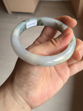 Load image into Gallery viewer, 57.5mm Certified Type A 100% Natural icy watery white purple black brown seaweeds and golden sand Jadeite Jade bangle H159-7064