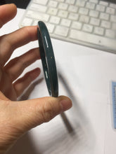 Load image into Gallery viewer, 58.8mm Type A 100% Natural dark green/blue/gray Guatemala slim round cut Jadeite bangle PH101