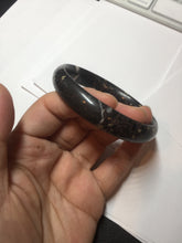 Load image into Gallery viewer, 59.5mm 100% natural black background with white/yellow/red flowers Plum blossom Jade(梅花玉) bangle SY98-5