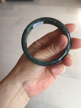 Load image into Gallery viewer, 55.5mm Certified Type A 100% Natural deep sea green/blue/gray/white Guatemala Jadeite bangle PC35-8521