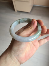 Load image into Gallery viewer, 57.5mm Certified Type A 100% Natural icy watery white purple black brown seaweeds and golden sand Jadeite Jade bangle H159-7064