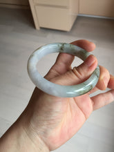 Load image into Gallery viewer, 57.5mm Certified Type A 100% Natural icy watery white purple black brown seaweeds and golden sand Jadeite Jade bangle H159-7064