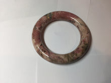 Load image into Gallery viewer, 53mm 100% natural pink/black/brown/yellow/black chubby round cut rose stone (Rhodonite) bangle SY138