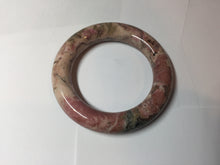 Load image into Gallery viewer, 53mm 100% natural pink/black/brown/yellow/black chubby round cut rose stone (Rhodonite) bangle SY138