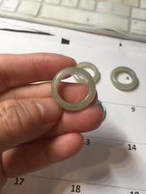 Load image into Gallery viewer, Size 4 1/2 -8 1/2 100% natural type A icy watery light green yellow gray black jadeite jade band ring PC226