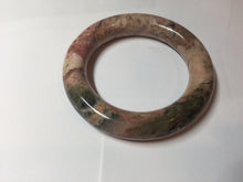 Load image into Gallery viewer, 53mm 100% natural pink/black/brown/yellow/black chubby round cut rose stone (Rhodonite) bangle SY138