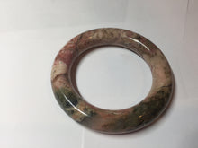 Load image into Gallery viewer, 53mm 100% natural pink/black/brown/yellow/black chubby round cut rose stone (Rhodonite) bangle SY138