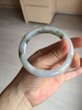 Load image into Gallery viewer, 57.5mm Certified Type A 100% Natural icy watery white purple black brown seaweeds and golden sand Jadeite Jade bangle H159-7064