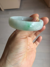 Load image into Gallery viewer, 51.5mm Certified Type A 100% Natural sunny green light green white thin Jadeite Jade bangle AZ190-1589