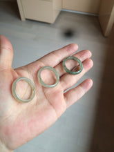 Load image into Gallery viewer, 21.2mm/size 11 3/4 100% natural type A icy watery green/white/yellow jadeite jade band ring G105- 11 3/4