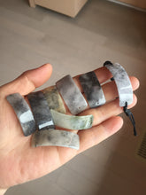 Load image into Gallery viewer, Type A 100% Natural black white yellow(WuJi) rectangle woven thread Jadeite Jade bracelet PH69