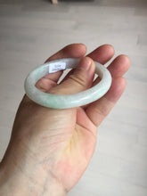 Load image into Gallery viewer, 50mm certified 100% natural Type A icy watery sunny green white (白底青) jadeite jade bangle BN69-9372