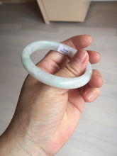 Load image into Gallery viewer, 50mm certified 100% natural Type A icy watery sunny green white (白底青) jadeite jade bangle BN69-9372