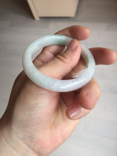 Load image into Gallery viewer, 50mm certified 100% natural Type A icy watery sunny green white (白底青) jadeite jade bangle BN69-9372