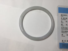 Load image into Gallery viewer, 59.6mm Certified Type A 100% Natural white/light purple round cut Jadeite Jade bangle BG216-8574