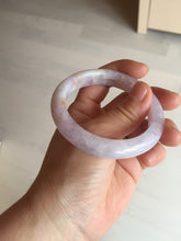 Load image into Gallery viewer, 53mm Certified Type A 100% Natural light purple white Jadeite bangle AU15-9429