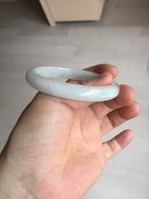 Load image into Gallery viewer, 50mm certified 100% natural Type A icy watery sunny green white (白底青) jadeite jade bangle BN69-9372