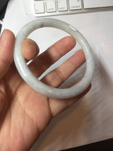 Load image into Gallery viewer, 60mm Certified Type A 100% Natural light green white round cut jadeite Jade bangle PB261-(3216)