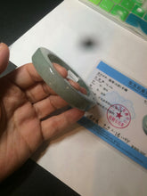 Load image into Gallery viewer, 53.4mm certified type A 100% Natural dark green/gray square style Jadeite Jade bangle BH34-5250